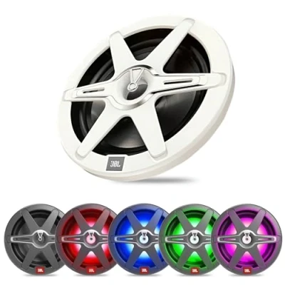 Afbeelding van JBL Club Marine 10&quot; (250 mm) Subwoofer 300W RMS 7 LED Modes Incl. Witte &amp; Grijze Grill