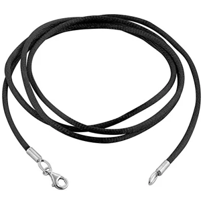Afbeelding van Nenalina Dames Halsketting Zijden Band Basic Minimaal Trend Blogger in verguld 925 Sterling Zilver