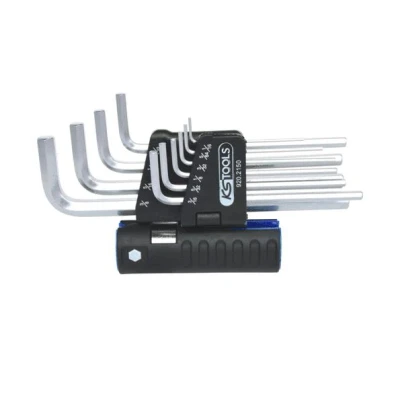 Afbeelding van KS Tools, Inbussleutel, 3 in 1 haakse steeksleutelset lang