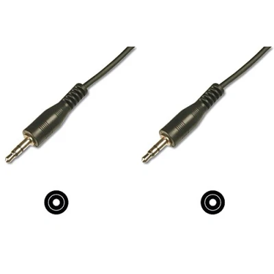 Afbeelding van Digitus AK 510100 015 S Jackplug Audio Aansluitkabel [1x male 3,5 mm 1x mm] 1.50 m Zwart Rond, Onafgeschermd