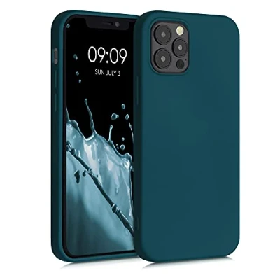 Afbeelding van kwmobile telefoonhoesje geschikt voor Apple iPhone 12 / Pro Hoesje smartphone Back cover in mat petrol