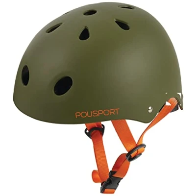 Afbeelding van Polisport Junior Tag fietshelm kind Maat S (53 55cm) mat groen/oranje