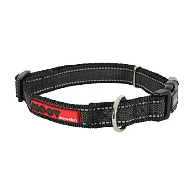 Afbeelding van ZOLUX Moov Halsband / Hondenhalsband Nylon Neopreen binnenvoering Zwart Reflecterend Breedte: 20 mm Nekomtrek: 36 47 cm (GELIEVE ALVORENS BESTELLEN OPMETEN)