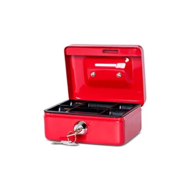 Afbeelding van Geldkist MAUL met muntgleuf en slot 125x95x60mm rood