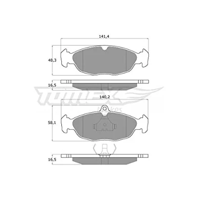 Afbeelding van TOMEX brakes TX 10 49 Remblokkenset OPEL: Corsa B Hatchback, A CC, TR, DAEWOO: Lanos Saloon, Hatchback