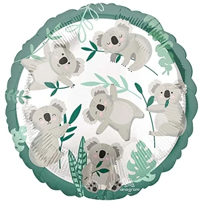 Afbeelding van amscan 42554 02 4255401 Koala ronde folieballon, meerkleurig, 43,2 cm