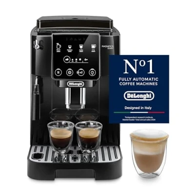 Afbeelding van De&#039;Longhi Magnifica Start ECAM222.20B, automatisch koffiezetapparaat met melksproeier, espressomachine 4 gepersonaliseerde recepten, soft touch bedieningspaneel, 1450 W, zwart