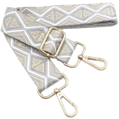 Afbeelding van Kleurrijke verstelbare schouderriem voor damestassen, grijs, 80 130 cm, tasriem met gouden karabijnhaak, duurzaam schoudertas, gitaar, moderne tassen, accessoires, 3,8 1202