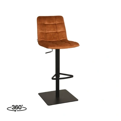 Afbeelding van LABEL51 Barkruk Juul Oker Velours 56x45x88 cm