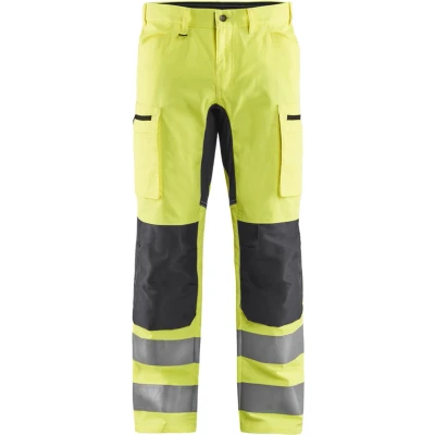 Afbeelding van Blaklader HIgh Vis broek met stretch 1585 1811 Geel/Medium Grijs D92
