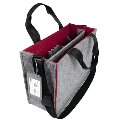 Afbeelding van Desk Sharing Bag Bicolor M grijs/rood 360x280x150mm