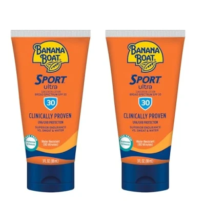 Afbeelding van Banana Boat Sport Ultra SPF 30 zonnebrandcrème voor gezicht met Niacinamide, vitamine C en B3 Reisformaat Dagelijkse gezichtszonnebrandcrème Lotion 2x88ml
