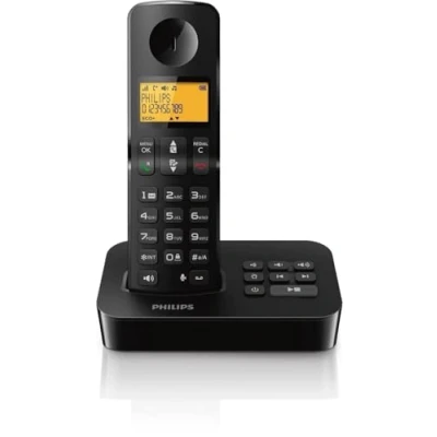 Afbeelding van PHILIPS draadloze vaste telefoon D2651B/01 Single met antwoordapparaat 1,6 inch scherm telefoonboek snelkeuzetoetsen zwart