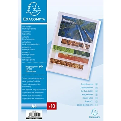 Afbeelding van Exacompta 5610E A4 documentenmap van polypropyleen, glad, 120 µ, 10 stuks