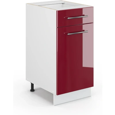 Afbeelding van Vicco Halfhoge kast Fame Line, Bordeauxrode hoogglans/Wit, 40 x 81.6 cm zonder werkblad