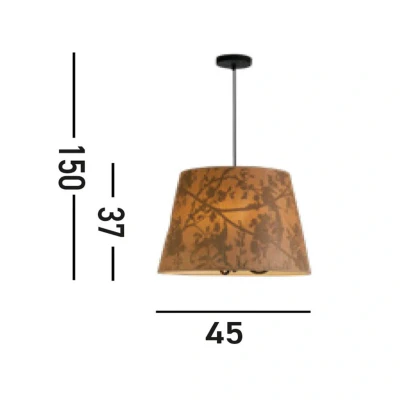 Afbeelding van Hanglamp Isla, Ø 45 cm, bruin, beige, bamboe, staal