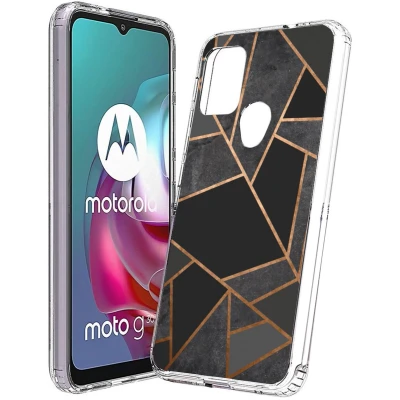 Afbeelding van iMoshion hoesje Geschikt voor Motorola Moto G30 / G20 G10 Power Siliconen Design Zwart Meerkleurig Goud Black Graphic