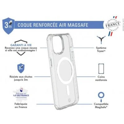 Afbeelding van Force Case, MagSafe compatibel AIR versterkte hoes Geschikt voor Apple iPhone 15, Transparant