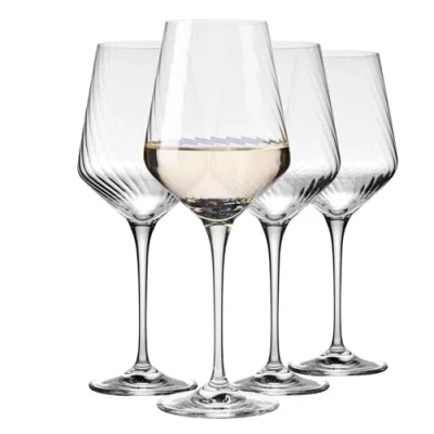 Afbeelding van KROSNO Avant Garde Lumi Wijnglazen Set van 6 180 ml Hoogwaardig Glas, Elegant en Modern Design, Perfect voor Witte Wijn Desserts, Gemaakt in Europa