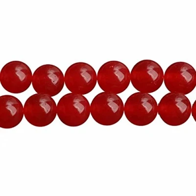 Afbeelding van SKYBEADS chalcedoon parels, rood, gekleurd, rond, 8 mm, halfedelsteen, voor sieraden, lengte 38 cm, ca. 46 stuks