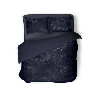 Afbeelding van Eleganzzz Dekbedovertrek Crushed Velvet Royale Blue 240x200/220cm 100% Lits Jumeaux dekbedovertrekken