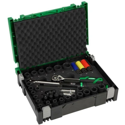 Afbeelding van HiKOKI 39 delige ANWB velgen doppenset, momentsleutel 20 160Nm, alu doppen, slagvaste doppen in HSCI, Dopsleutelset
