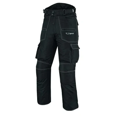 Afbeelding van Jet Motorbroek voor heren van CE afgeschermd textiel, waterdicht, met nachtzicht, zwart.