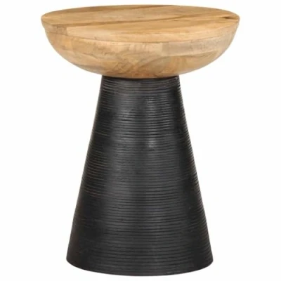 Afbeelding van vidaXL Bijzettafel Ø37x45 cm massief mangohout zwart