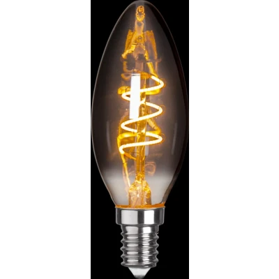 Afbeelding van Kaarslamp Rookglas E14 3W Super Warm Wit 1800K