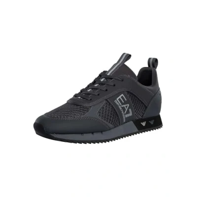 Afbeelding van EA7 Emporio Armani Sneakers laag, Heren, Maat: 44 2/3, Asphalt grey/silver Imitatieleer/ textiel