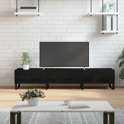 Afbeelding van Tv meubel 150x36x30 cm bewerkt hout zwart