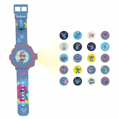 Image de Lexibook Disney Stitch Montre bracelet ajustable écran digital avec 20 projections de Lilo &amp; pour Enfant DMW050D