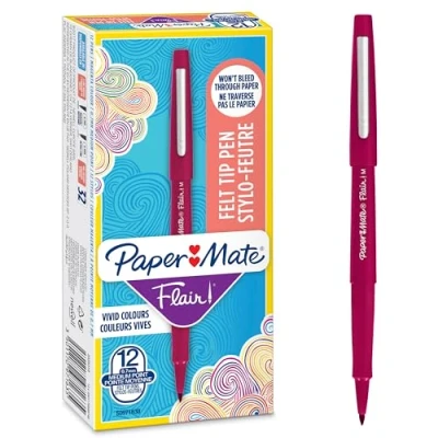 Afbeelding van Paper Mate Flair Viltstiften middelste punt (0,7 mm) groene inkt doos met 12 stuks