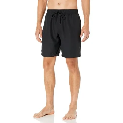 Image de Amazon Essentials Short de Bain 23cm avec Doublure en Maille, Poches, Fermeture à Cordon Homme, Noir, XL
