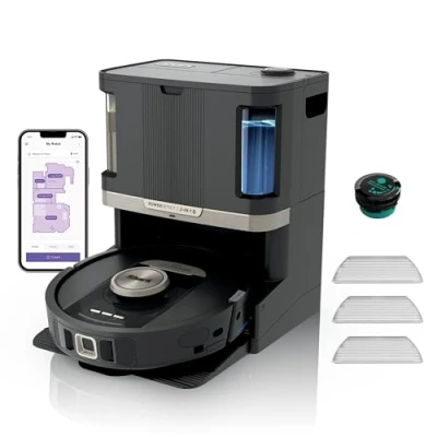 Afbeelding van Shark PowerDetect NeverTouch Pro 2 in 1 Robotstofzuiger met Dweilfunctie en Leeg/Laadstation Vult én Leegt zelf Schoon/Vuil Water RV2800ZEEU