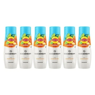 Image de Lot De 6 Concentrés Lipton Ice Tea Saveur Peche Zéro Sucres Sodastream 440Ml