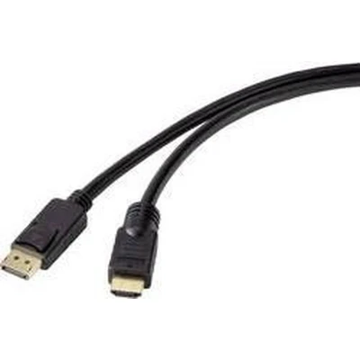 Afbeelding van Renkforce RF 4596876 DisplayPort kabel / HDMI Adapterkabel stekker, A stekker 20.00 m Zwart Vergulde steekcontacten
