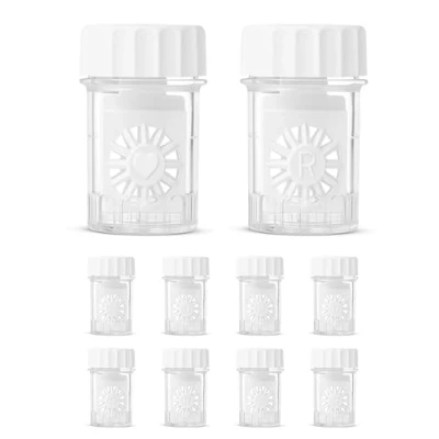 Afbeelding van SPORTS WORLD VISION Contactlenzenkoffers (10 stuks) standaard vattype contactlensreinigingscontainer voor dagelijks gebruik, wit, 10 stuks (1 verpakking), modern, Wit., Modern