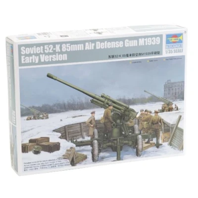 Afbeelding van the 1:35 Model kit of a Soviet 52 K 85MM Air Defence Gun M1939 Early Version. Plastic Glue not included Dimension 203 * 140 mm 250 Parts manufacturer is Trumpeter.This only online available.