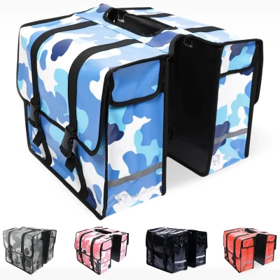 Afbeelding van Ekostar® Online Shopping Fietstassen dubbel NIEUW Waterdicht Materiaal Fietstas Camouflage Blauw electrische fietsen