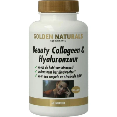 Afbeelding van Golden Naturals Collageen &amp; Hyaluronzuur Tabletten 60TB