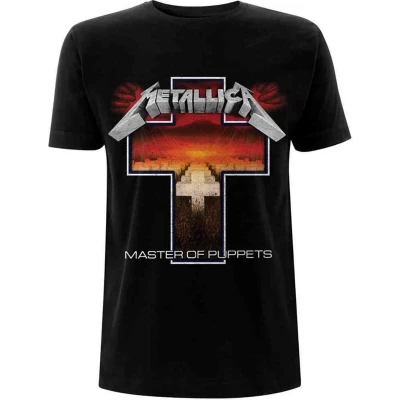 Afbeelding van Metallica Master Of Puppets Cross Heren T shirt 2XL Zwart