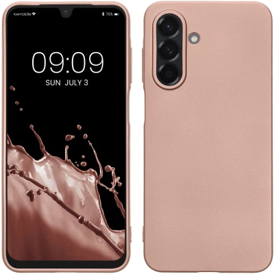 Afbeelding van kwmobile telefoonhoesje geschikt voor Samsung Galaxy A26 5G Hoesje smartphone Back cover in metallic roségoud