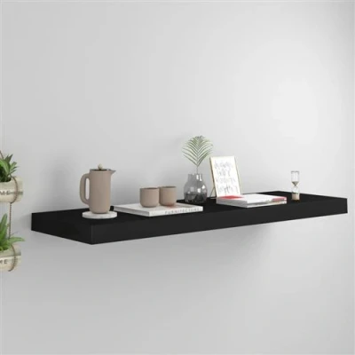 Afbeelding van Wandschap zwevend 80x23,5x3,8 cm MDF zwart