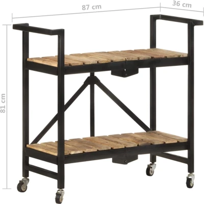 Afbeelding van vidaXL Keukentrolley 87x36x81 cm massief mangohout