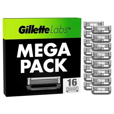 Image de Gillette Labs XXL Lames de Rasoir pour Homme 16 Pièces rechange 5 Lames, Confort et Profondeur, Compatible avec les Rasoirs