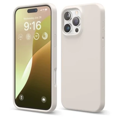 Afbeelding van elago Compatibel met iPhone 16 Pro Max hoesje, hoogwaardige vloeibare siliconen hoes, volledige beschermhoes, schokbestendig, slanke telefoonhoes