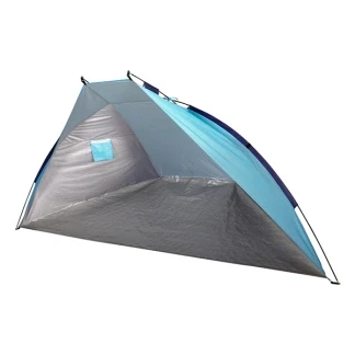 Afbeelding van STRANDTENT BLAUW 170T POLYESTER ZILVER COATING UV50+ 270X120X120CM
