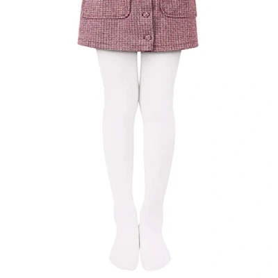 Afbeelding van L&amp;K II Kinderpanty&#039;s Klassieke Danspanty met Voet Zachte Comfortabele Kousen Elastische Panty in verschillende kleuren 27251, Wit.