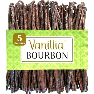 Image de VANILLIA 5 Gousses XL Vanille Bourbon de Madagascar GRAND CRU 2025 Délicieuse Gousse 15/18cm Sachet FreshZIP Refermable